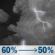 Tonight: Showers and thunderstorms likely before 7pm, then a slight chance of showers and thunderstorms between 7pm and 10pm, then a chance of showers and thunderstorms. Mostly cloudy, with a low around 73. South wind 5 to 15 mph. Chance of precipitation is 60%. New rainfall amounts less than a tenth of an inch possible. Tonight: Showers And Thunderstorms Likely