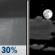 Sunday Night: Chance Rain Showers then Partly Cloudy