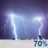 Tonight: A chance of showers and thunderstorms before 10pm, then showers and thunderstorms likely between 10pm and 1am, then a chance of showers and thunderstorms between 1am and 4am, then a chance of showers and thunderstorms. Mostly cloudy, with a low around 66. Southeast wind 0 to 5 mph. Chance of precipitation is 70%. New rainfall amounts less than a tenth of an inch possible. Tonight: Chance Showers And Thunderstorms then Showers And Thunderstorms Likely